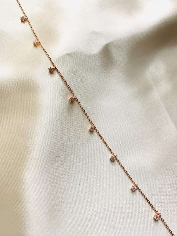 Silver Constellation Anklet for Girls and Women-Rose Gold - Image 3