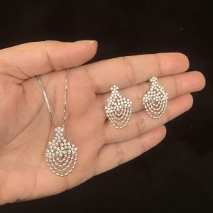Celestial Cascade Silver Pendant Set