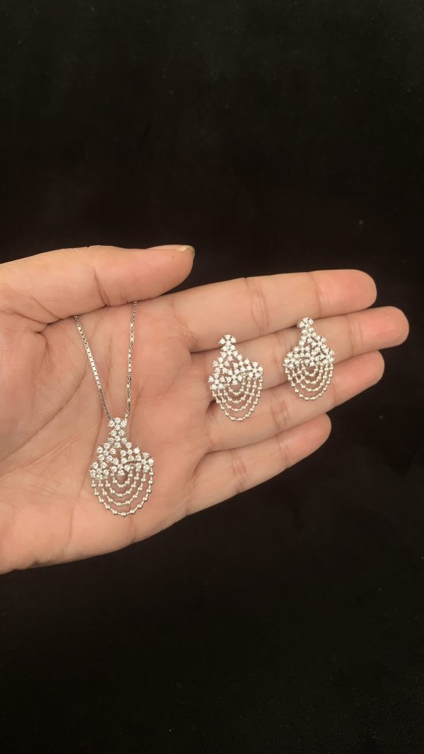 Celestial Cascade Silver Pendant Set - Image 2