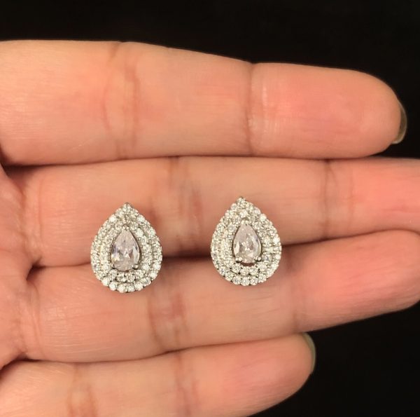 Elegance Teardrop Sterling Silver Earrings - Image 2