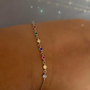 Silver Multicolour Anklet for Girls and Women-Single