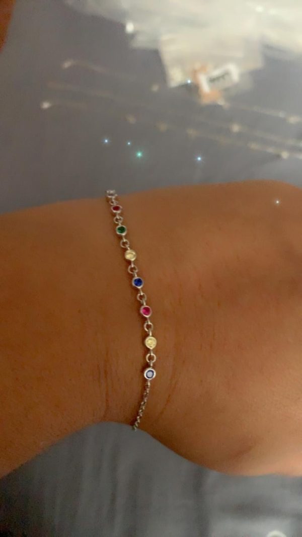 Silver Multicolour Anklet for Girls and Women-Single