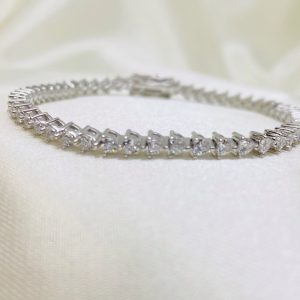 Lustrous Sterling Silver Tennis Bracelet