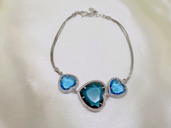 Oceanic Elegance Blue Gemstone Bracelet