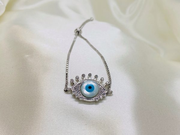 Guardian Glimmer Silver Evil Eye Bracelet - Image 2