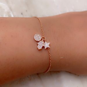 Celestial Charm Silver Bracelet(Rose Gold)
