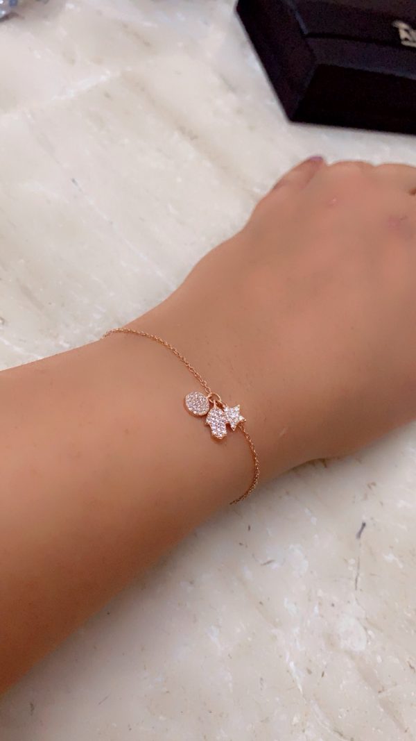 Celestial Charm Silver Bracelet(Rose Gold) - Image 2