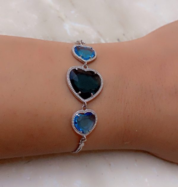 Oceanic Elegance Blue Gemstone Bracelet - Image 2
