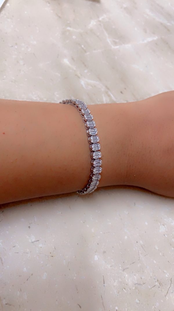 Baguette Zirconia Tennis Silver Bracelet