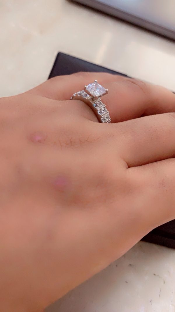 Celestial Sparkle Silver Double Band Ring - Image 2