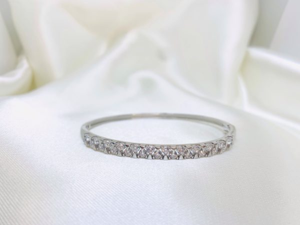 Radiant Elegance Silver Bangle Bracelet