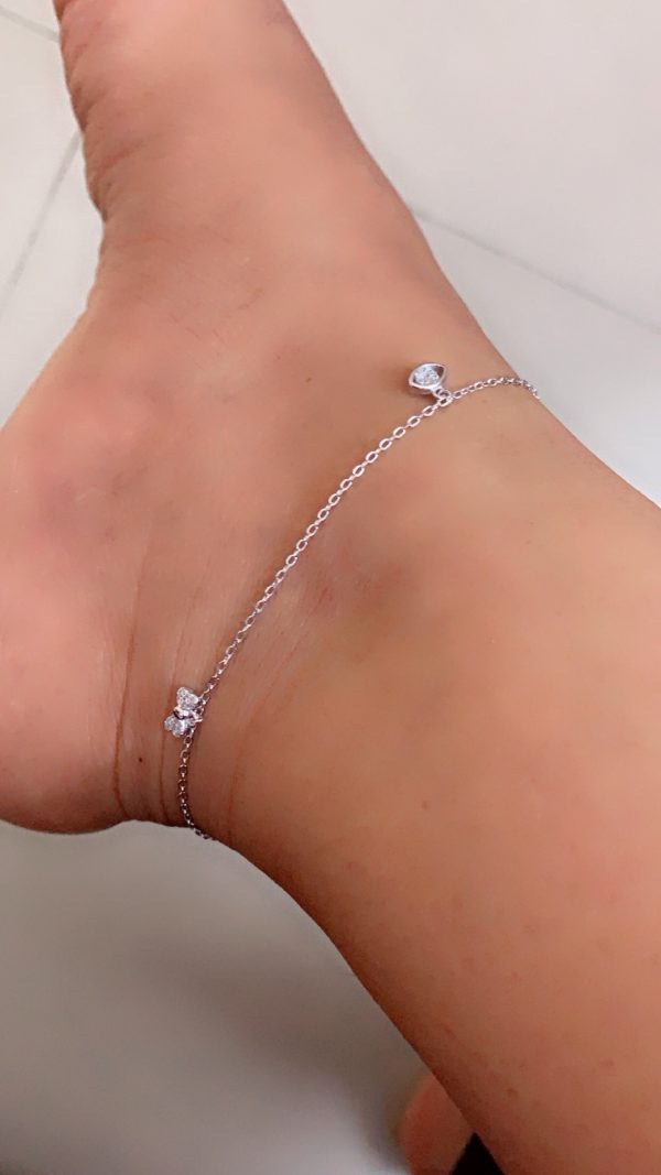 Silver Princess Charms Anklet-Single