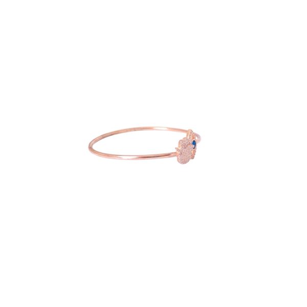 Divine Aura – Rose Gold Hamsa & Evil Eye Silver Bracelet - Image 4