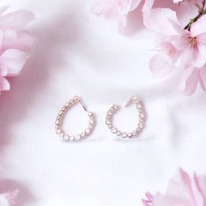 Lustrous Loop Teardrop Silver Earrings