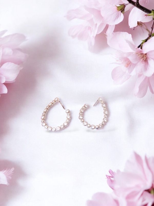 Lustrous Loop Teardrop Silver Earrings