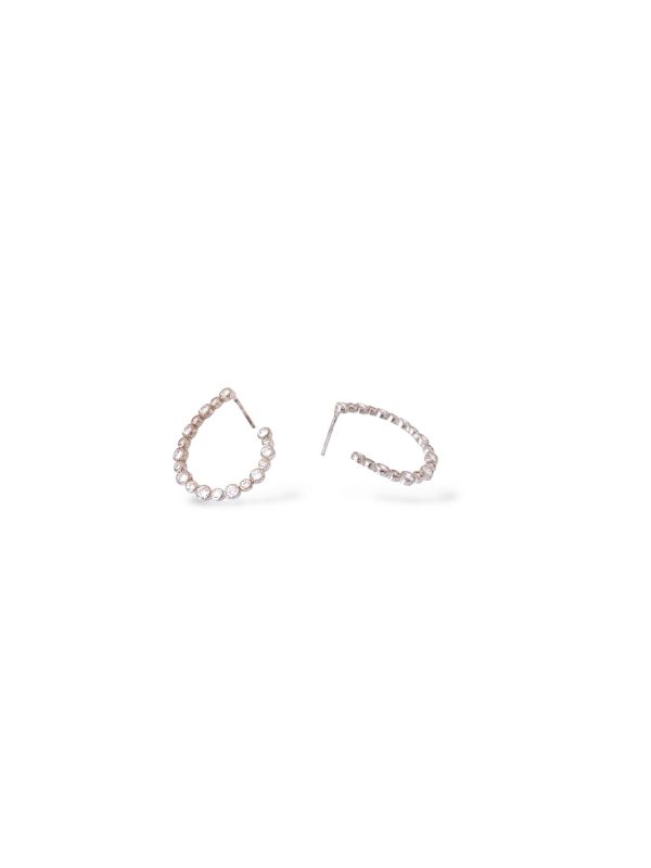 Lustrous Loop Teardrop Silver Earrings - Image 3