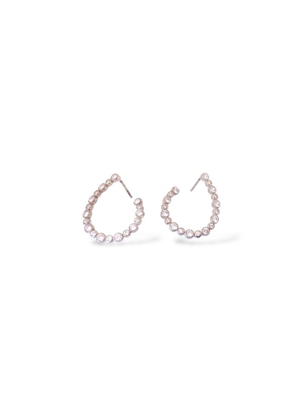 Lustrous Loop Teardrop Silver Earrings - Image 2