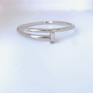 Sleek Nail-Head Silver Bracelet
