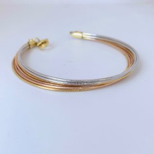 Trinity Gleam Multi-Tone Silver Bracelet