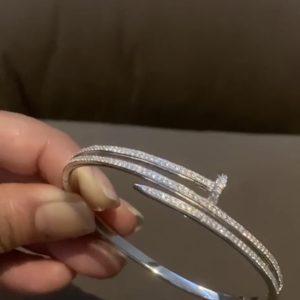 Sleek Nail Curve Silver Bracelet