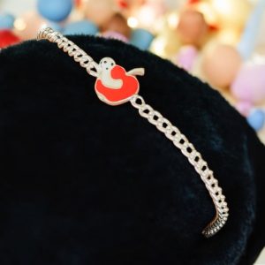 Apple Buddie Kids Silver Rakhi Bracelet