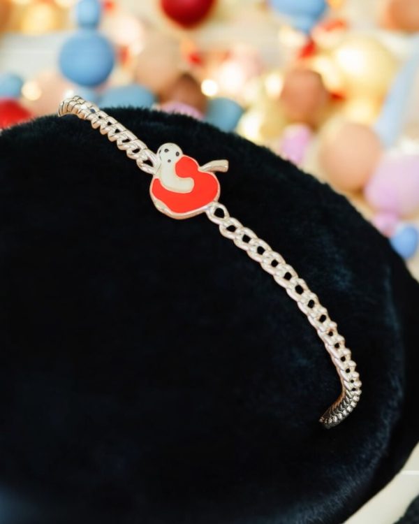 Apple Buddie Kids Silver Rakhi Bracelet