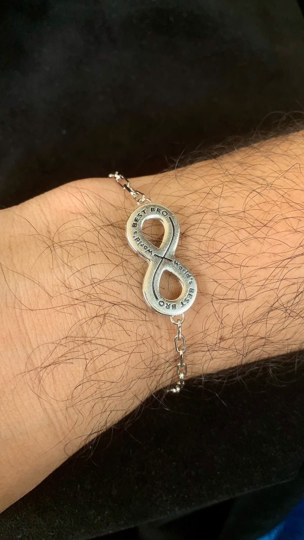 Best Bro Infinity Silver Rakhi Bracelet - Image 2