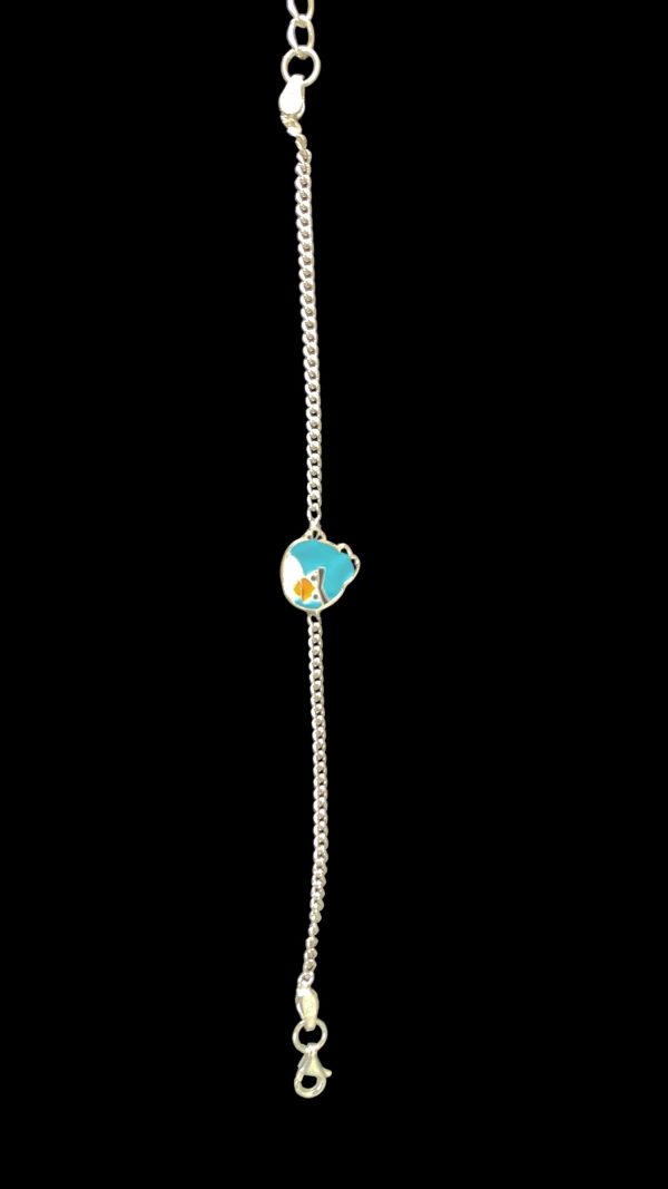 Blue Storm Birdie Kids Silver Rakhi Bracelet - Image 3