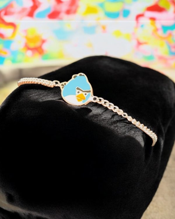 Blue Storm Birdie Kids Silver Rakhi Bracelet