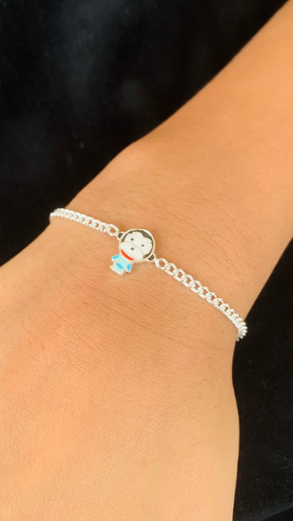 Chimp Champ Kids Silver Rakhi Bracelet - Image 2