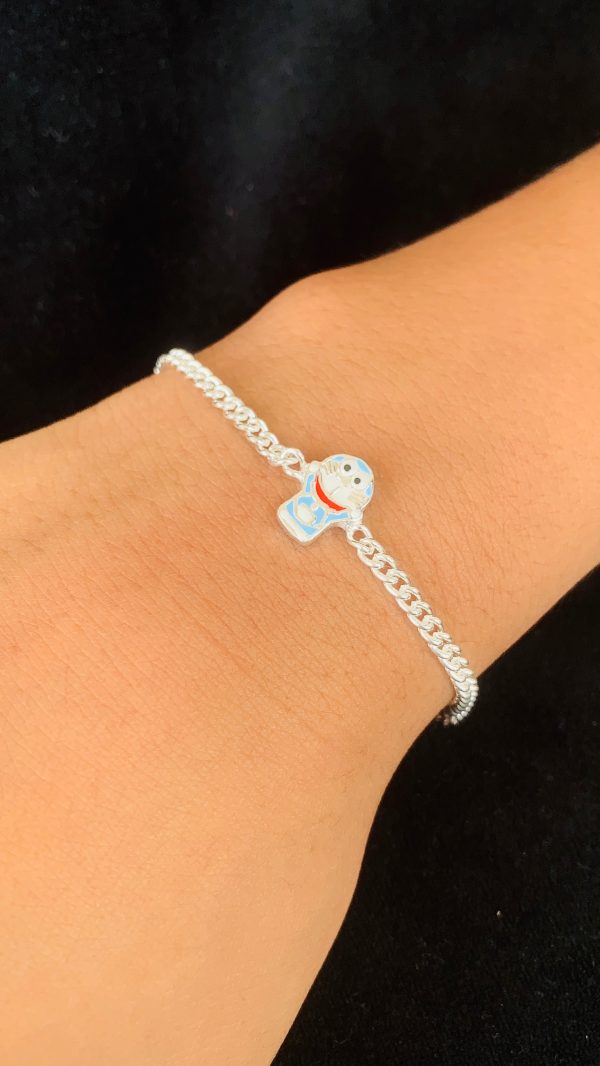 Doraemon Buddie Kids Silver Rakhi Bracelet - Image 2