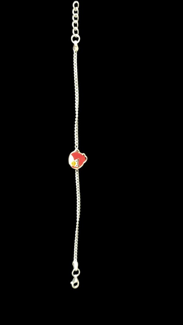 Fire Feather Birdie kids Silver Rakhi Bracelet - Image 3