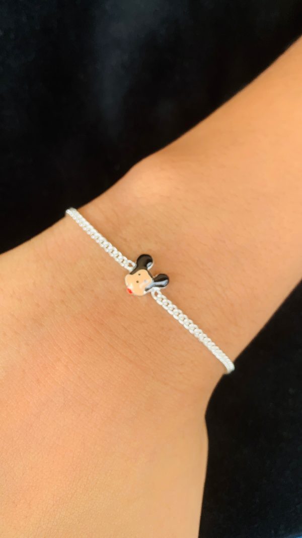 Goofy Buddy Kids Silver Rakhi Bracelet - Image 2