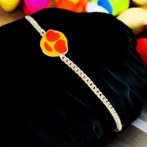 Heart Eyes Emoji Buddie Kids Silver Rakhi Bracelet