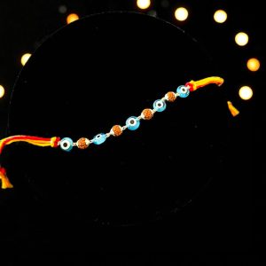 Rudraksha Nazar Silver Rakhi