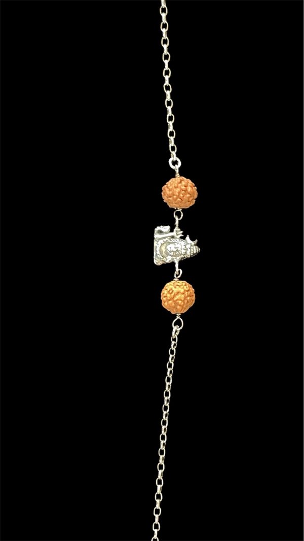 Shiv Rudra Silver Rakhi Bracelet - Image 2