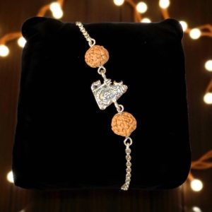 Shiv Rudra Silver Rakhi Bracelet