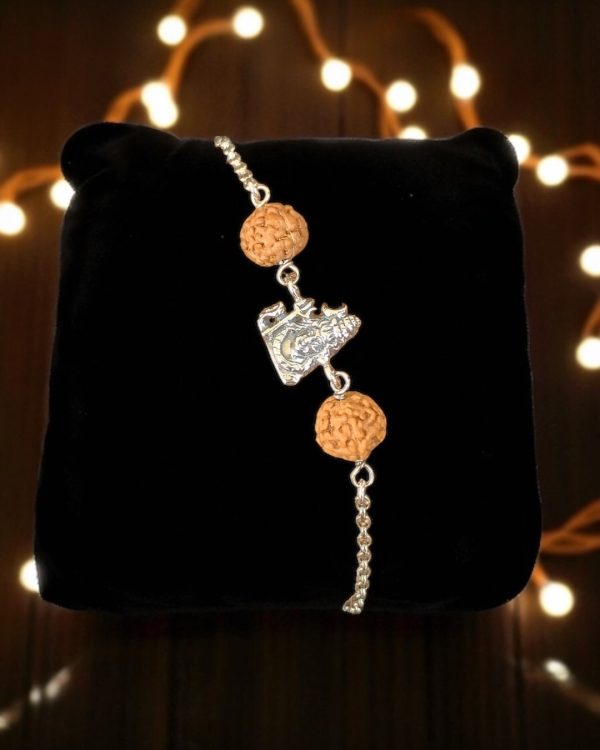 Shiv Rudra Silver Rakhi Bracelet