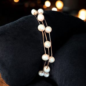 Lustrous Pearl Elegance Silver Bracelet
