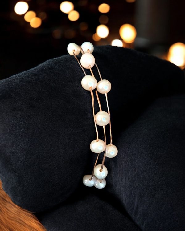 Lustrous Pearl Elegance Silver Bracelet