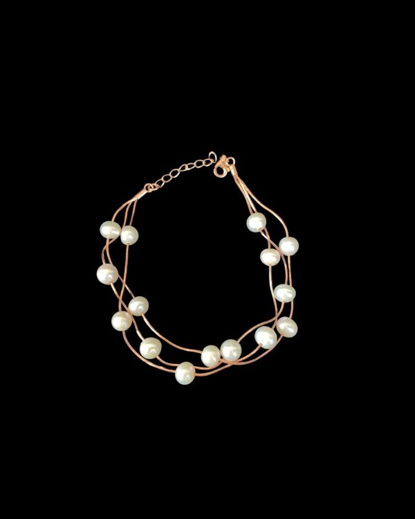 Lustrous Pearl Elegance Silver Bracelet - Image 2