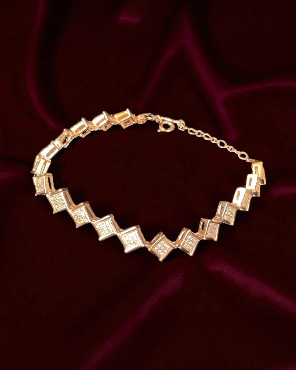 Regal Geometric Silver Bracelet - Image 3