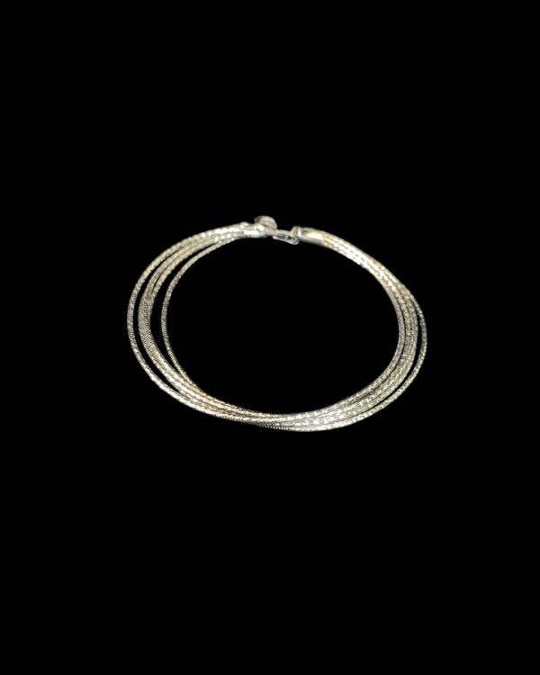 Sleek Harmony Multi-Strand Silver Bracelet - Image 2