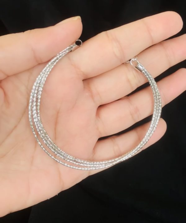 Sleek Harmony Multi-Strand Silver Bracelet - Image 4