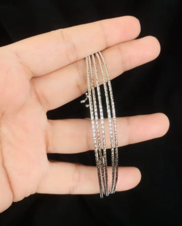 Sleek Harmony Multi-Strand Silver Bracelet - Image 3